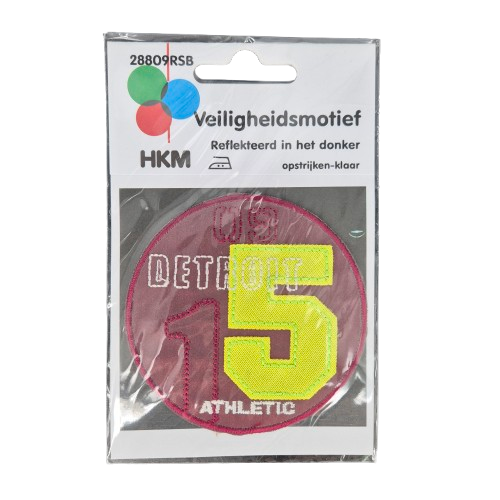 HKM modeapplicatie veiligheidsmotief Detroit 15 Atletic rood..