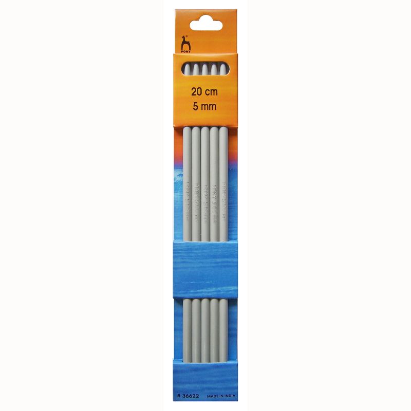 kousen breinaalden 20 cm 5 stuks zonder knop 5 mm