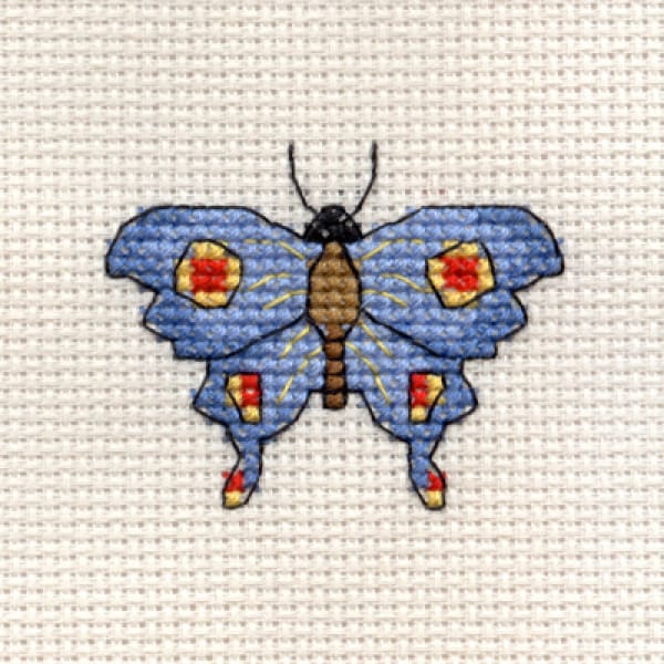 Mouseloft borduurpakketje 5 x5 cm Fancy Butterfly