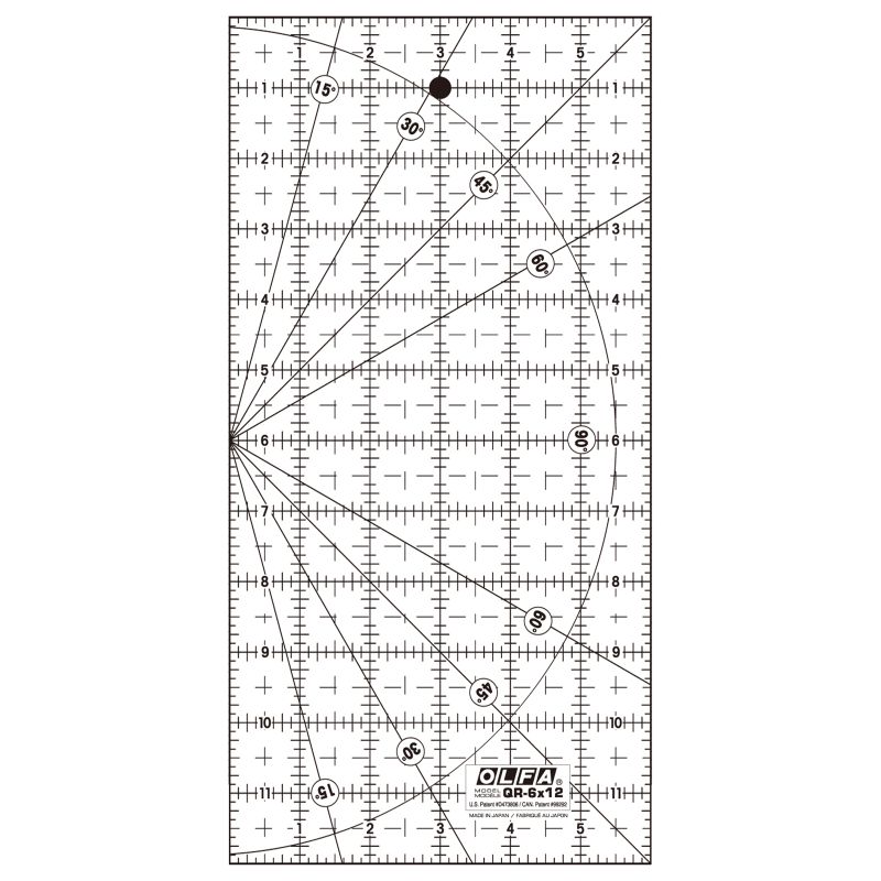 Olfa Quilt ruler inch 6 inch x 12 inch QR