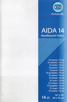 Aida borduurstof 39 x 45 cm 5/5 st op 1 cm wit