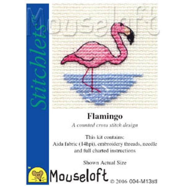 Mouseloft borduurpakketje 5 x 5cm Flamingo