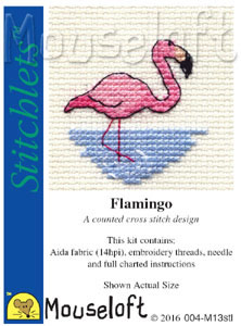 Mouseloft borduurpakketje 5 x 5cm Flamingo