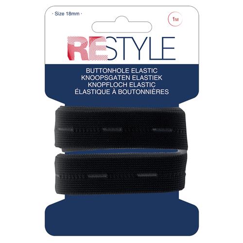 015.40198!000_885_large Restyle knoopsgaten elastiek 18 mm zwart.. - Afbeelding 1