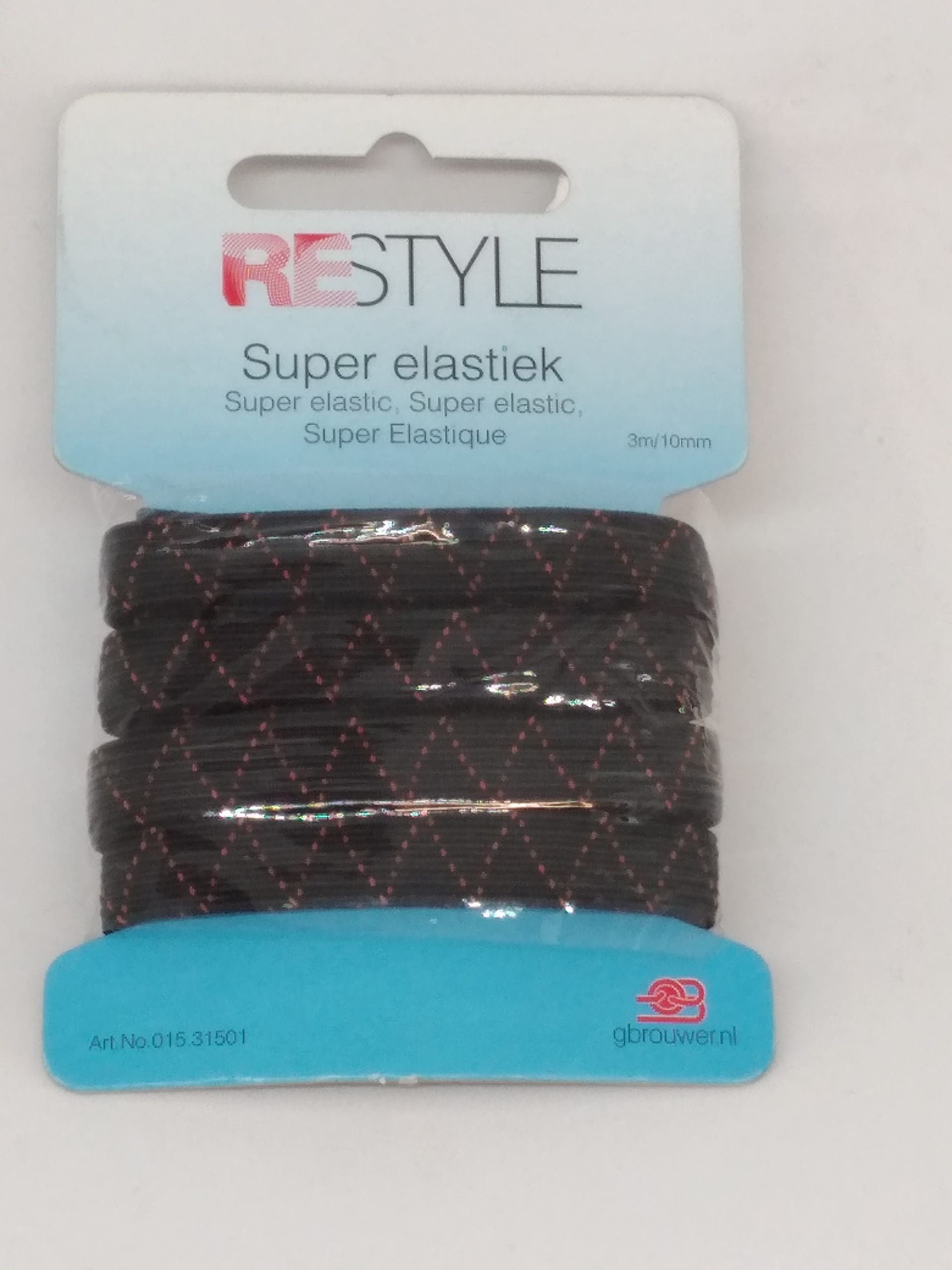 Restyle super elastiek 10 mm 3 meter zwart