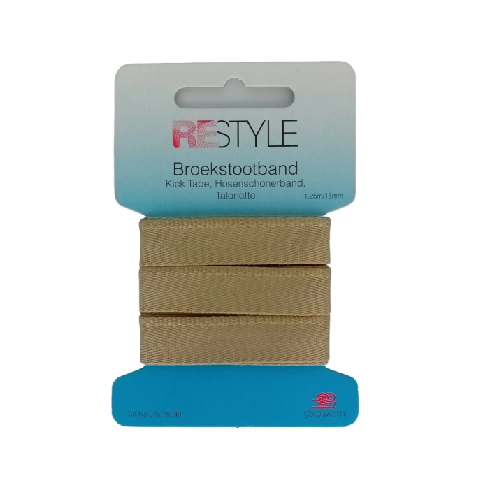 Restyle Broekstootband 1/25 meter 15 mm 78040 beige 886.