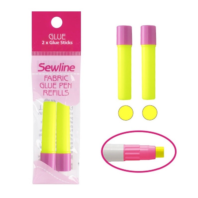 Sewline Glue Pen na vulling 2 stuks geel