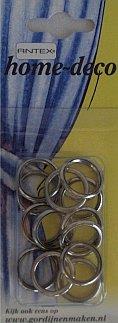GORDIJNRINGEN CHROOM 15/20MM 15 stuks