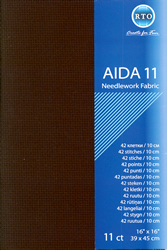 Aida 11 count kleur zwart 39x45 cm