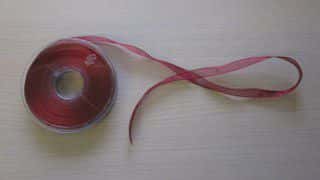lint Organza De Luxe rood 9 mm breed