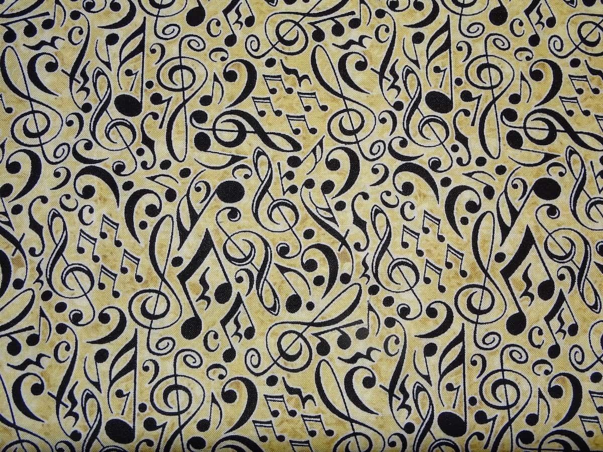 Quiltstof 110 cm breed muzieknoten