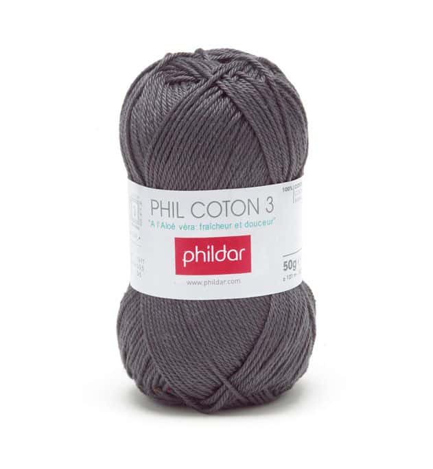Phildar Coton 3 kleur 1444 Minerai/antraciet