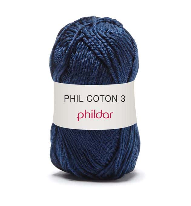 Phildar Coton 3 kleur 1085 Naval/donkerblauw