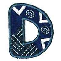 Applicatie letter D (serie kleur 210 donker-lichtblauw/grijs/wit)