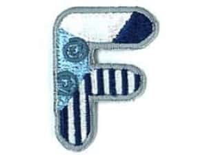 Applicatie letter F  (serie kleur 210 donker-lichtblauw/grijs/wit)