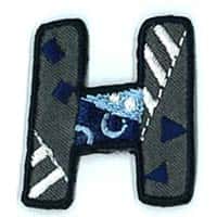 Applicatie letter H (serie kleur 210 donker-lichtblauw/grijs/wit)