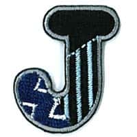 Applicatie letter J (serie kleur 210 donker-lichtblauw/grijs/wit)
