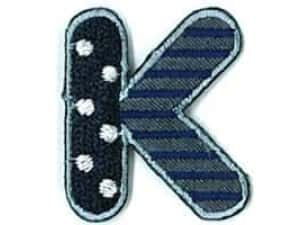 Applicatie letter K (serie kleur 210 donker-lichtblauw/grijs/wit)
