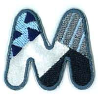 Applicatie letter M (serie kleur 210 donker-lichtblauw/grijs/wit)