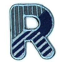 Applicatie letter R (serie kleur 210 donker-lichtblauw/grijs/wit)
