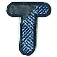 Applicatie letter T (serie kleur 210 donker-lichtblauw/grijs/wit)