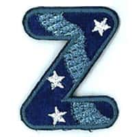 Applicatie letter Z (serie kleur 210 donker-lichtblauw/grijs/wit)