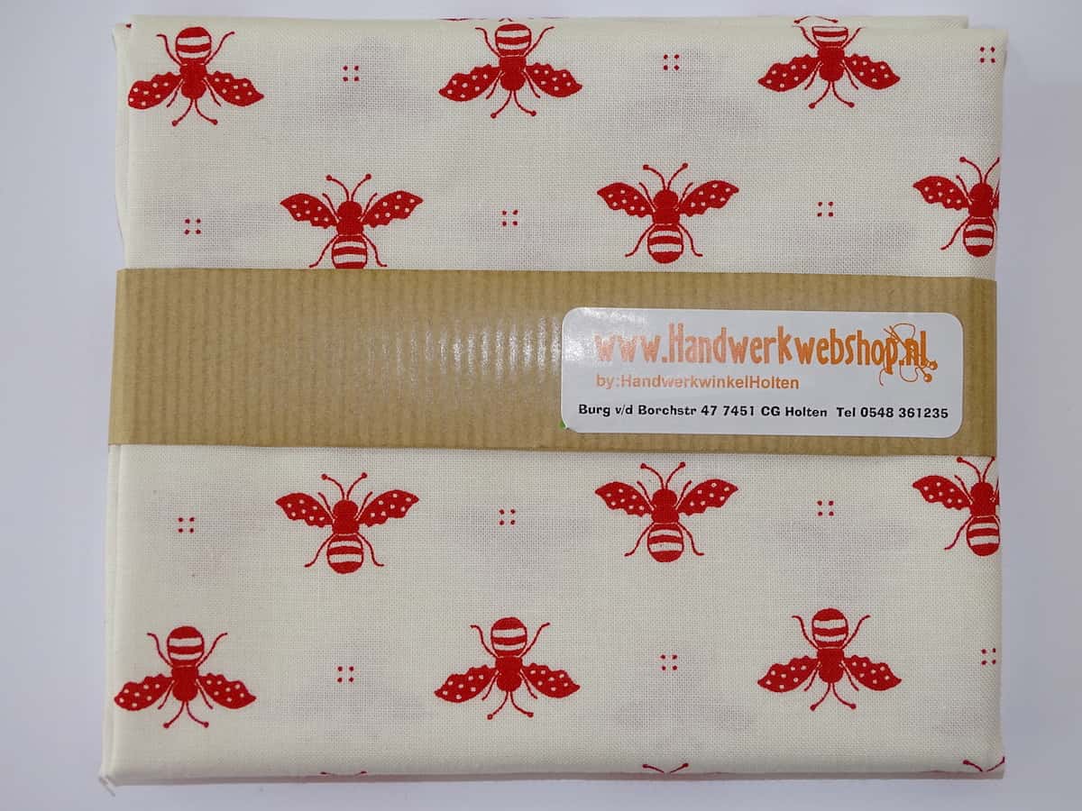 Quiltstof 50x55 cm Moda My Redwork Garden 2951-13