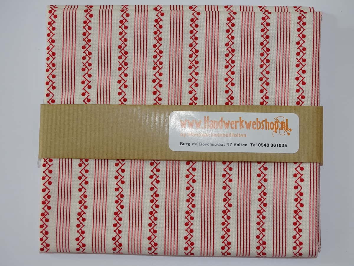 Quiltstof 50x55 cm Moda My Redwork Garden 2954-13