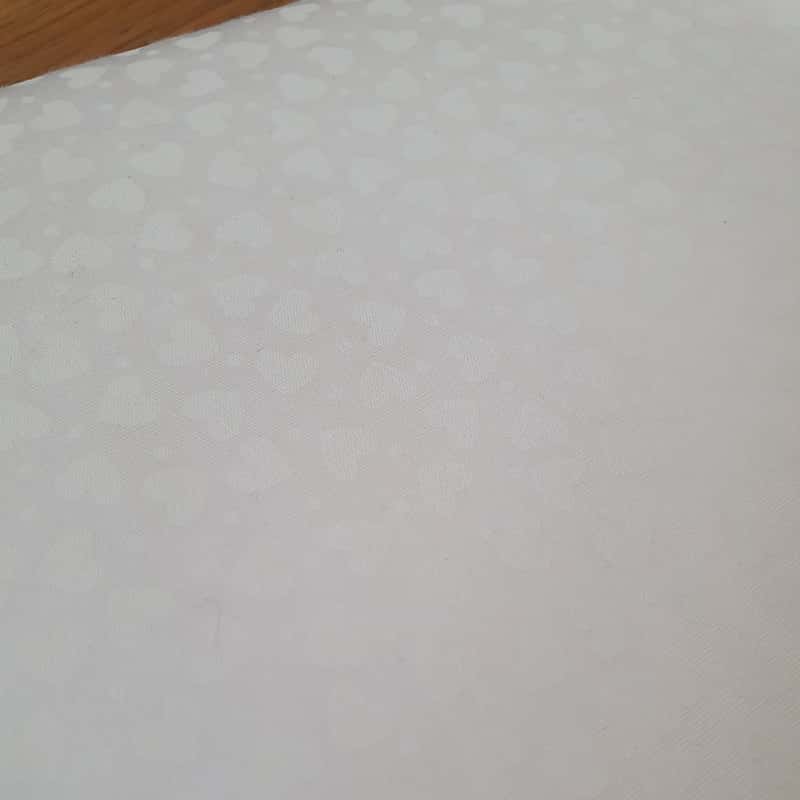 Quiltstof op rol 110 cm breed Hearts White/White