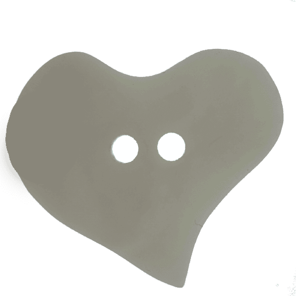 Steennoot knoop deknofa in de vorm van een hartje kleur wit 20 mm breed 17 mm hoog