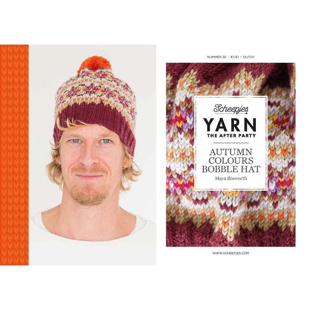 Scheepjes flyer yarn the after party Autum Colours Bobble Hat Maya Bosworth