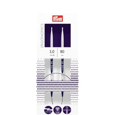 Prym ergonomische rondbreinaald 3.0 mm 80 cm