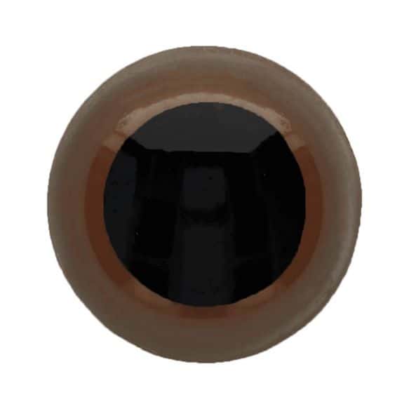 Veiligheidsogen bruin met zwarte iris 18 mm