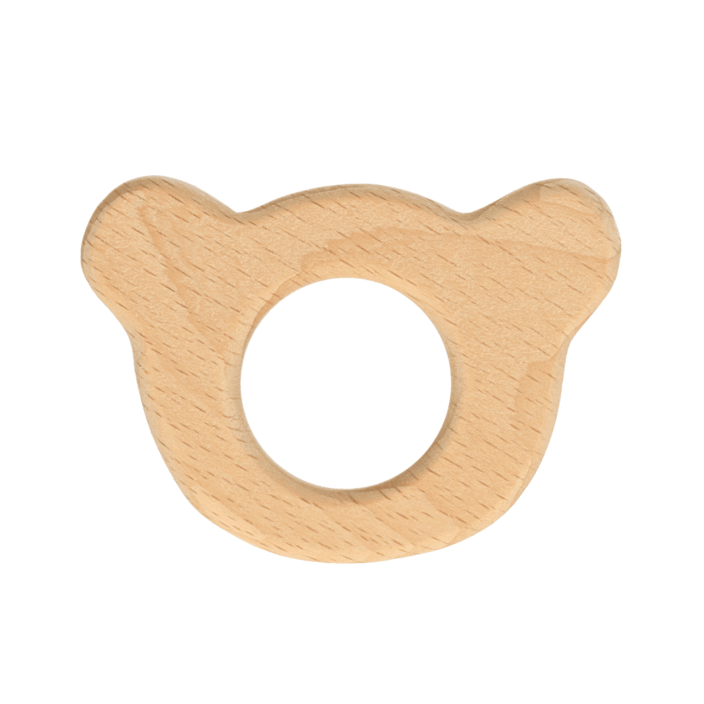 HOUTEN BERENHOOFD RING 6,5X4,5CM - 5ST