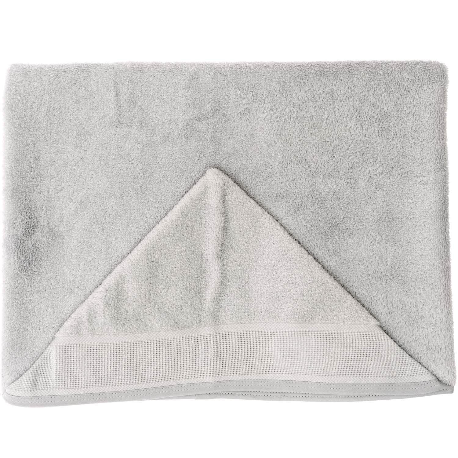 Rico baddoek met cappuchon met borduurrand 70x85 cm grau 740222.65