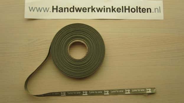 Band 10 mm groen Love to sew