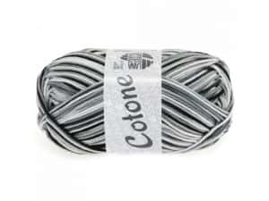 Lana Grossa Cotone print kleur 317 wit / zilvergrijs / donkergrijs /zwart