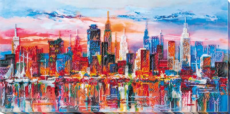 Kralen borduupakket Evening city- Abris Art 56 x 28 cm