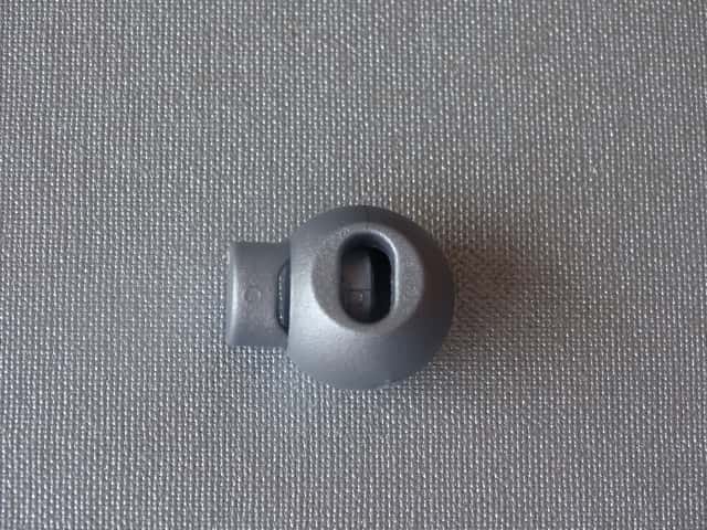 Koordstopper bol groot (bol 19 mm) kleur grijs
