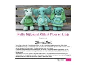 Patronenboekje Zij maakt het Nellie Nijlpaard, Olifant Floor en Lijsje