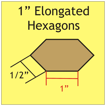 Paper Pieces EHEX100 1 inch 100 stukjes elongated hexagons