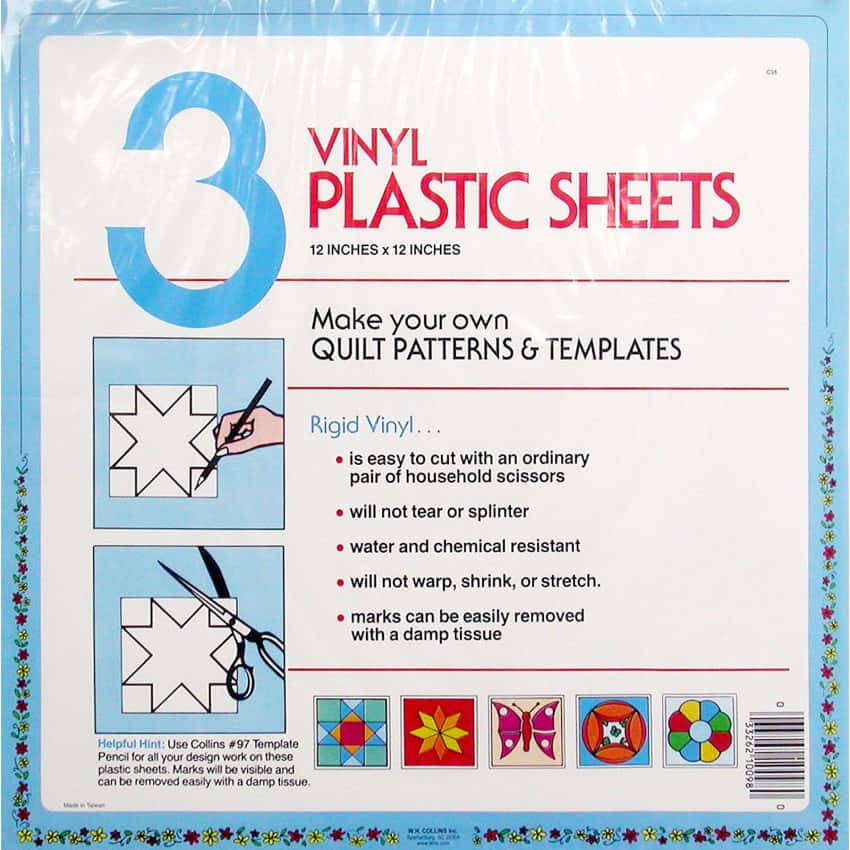 Vinyl Plastic Sheets (3 pcs) - 12" x 12"