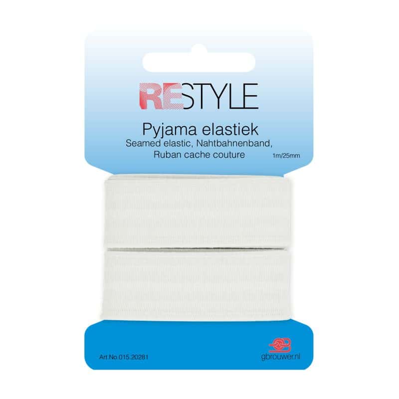 Restyle Pyjama elastiek 25 mm - 1 m wit 015.20281