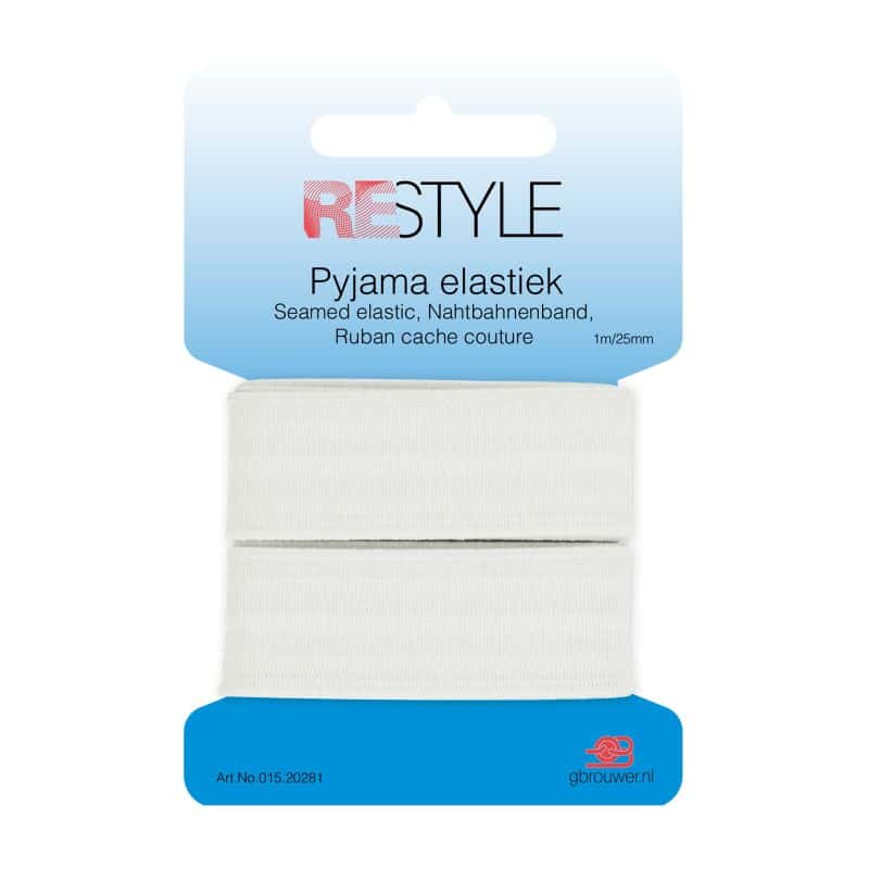 Restyle Pyjama elastiek 25 mm - 1 m wit 015.20281