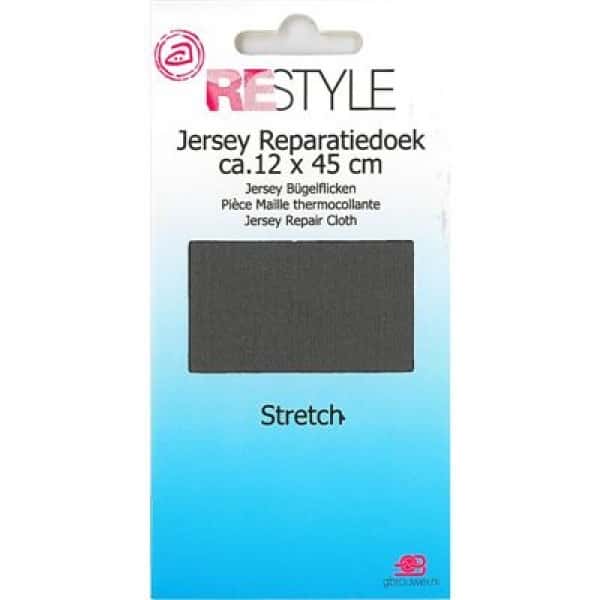 Restyle Jersey Reparatiedoek Grijs 12 x 45 cm Strech