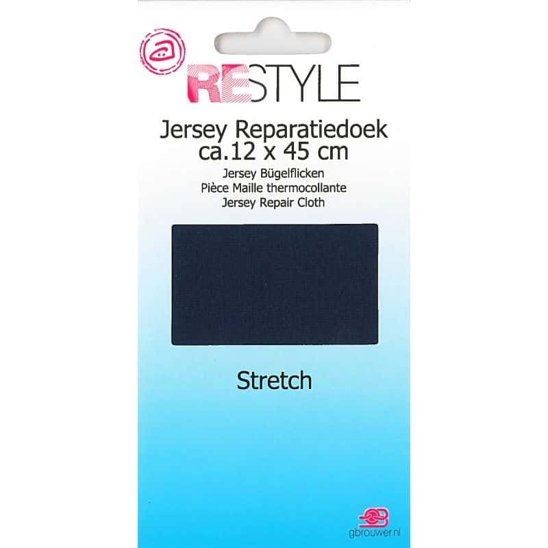 Restyle Jersey Reparatiedoek Strech kleur 210 marine 12x45 cm