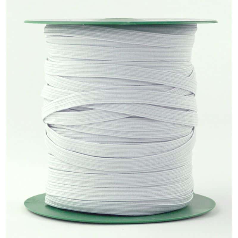 Plat elastiek wit 8 1 meter | Handwerkwebshop