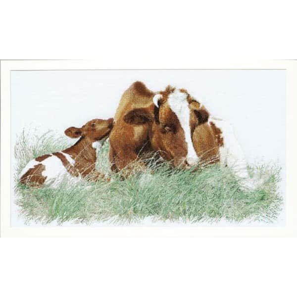 Thea Gouverneur borduurpakket Red Cow 70x45 cm 075.449