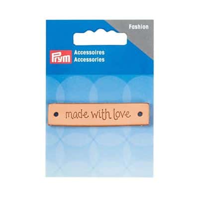 Prym label made with love leer rechthoek