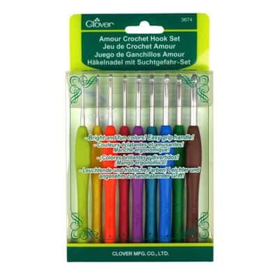 Clover Amour  haaknaaldenset 9 stuks  2 mm t/m  6 mm